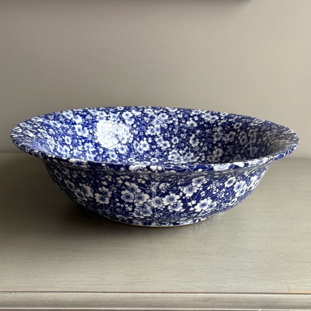 VTG Victoria Ware Ironstone LARGE Floral Calico Serving Dish Wash Bowl Basin 15"